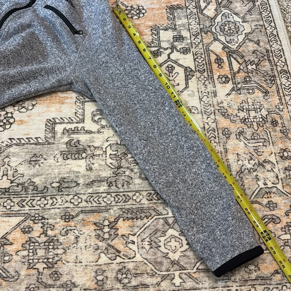 NIKE L Full Zip Fleece Summit Jacket Heather Grey & Black Zipper